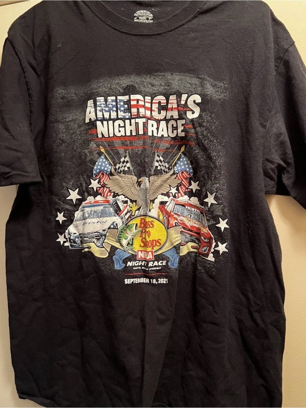 9/2021 Bristol Speedway L NASCAR Event TShirt Bass Pro Shops Night Race Adult